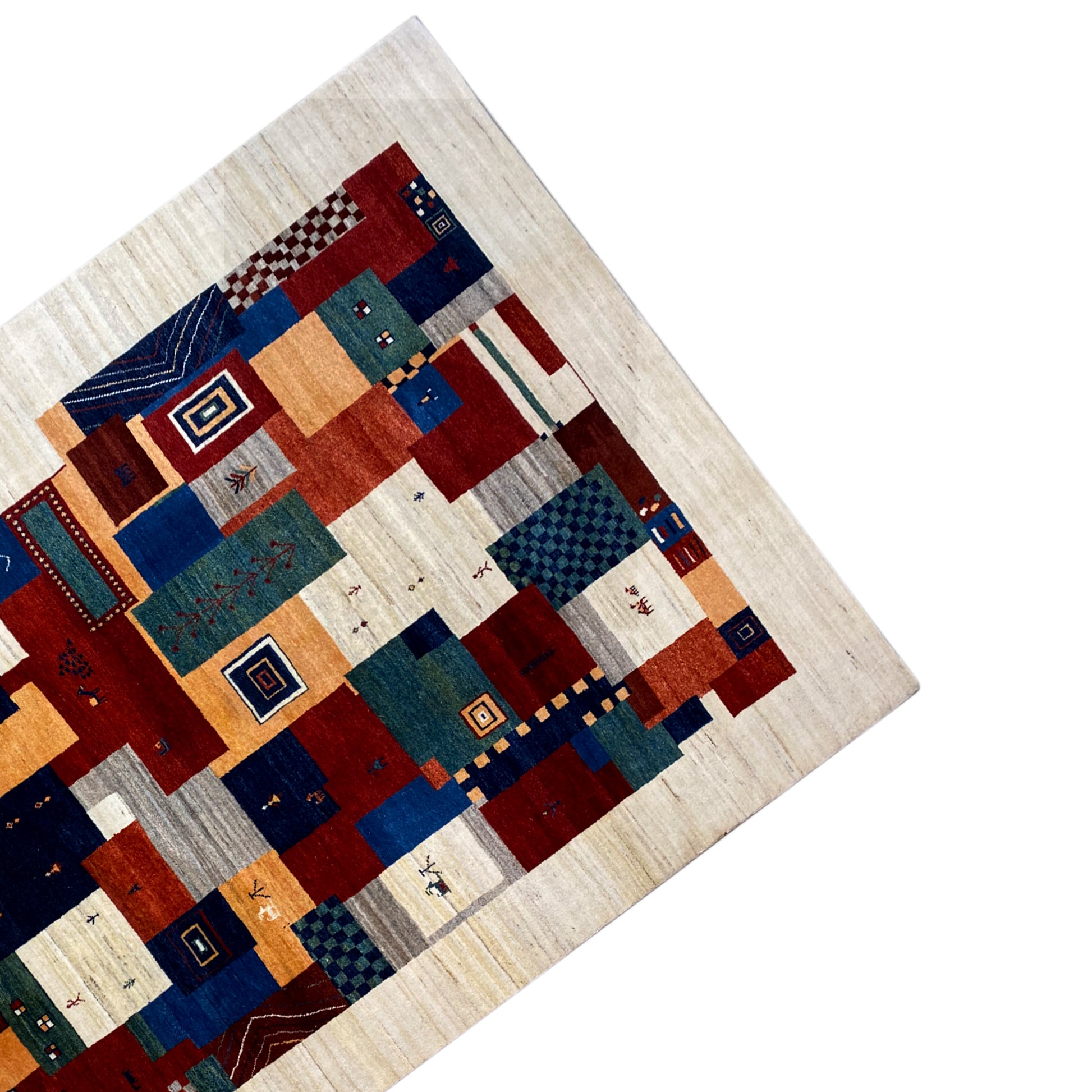 Gabbeh Exklusiver Teppich Beige 303x253 cm - German Carpet Shop