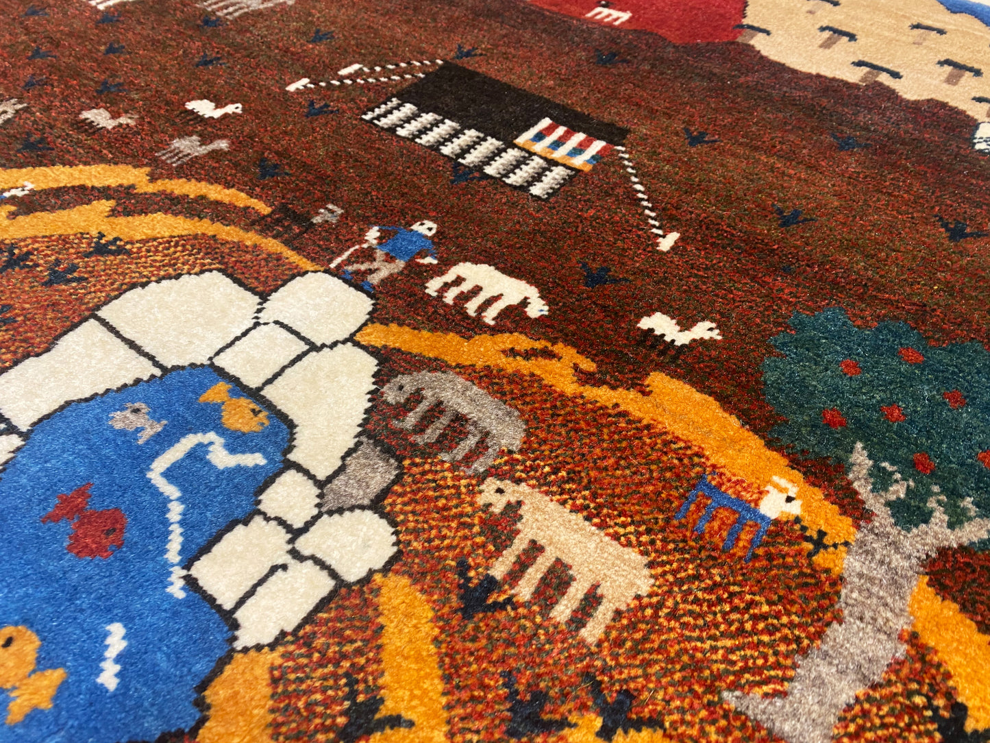 Gabbeh Rug Brown, 107x107 cm