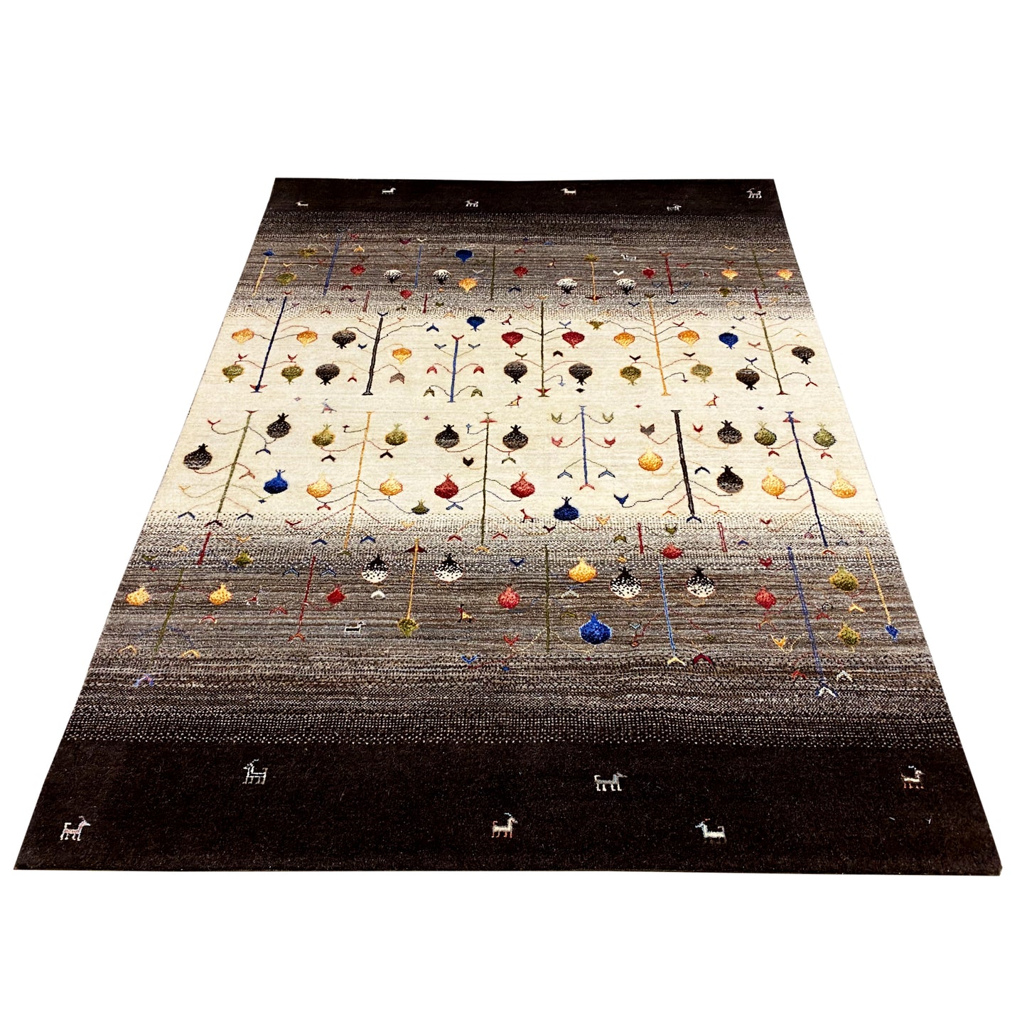 Handgeknüpfter Gabbeh Lori Teppich, 240x171 cm - Naturfarben - German Carpet Shop