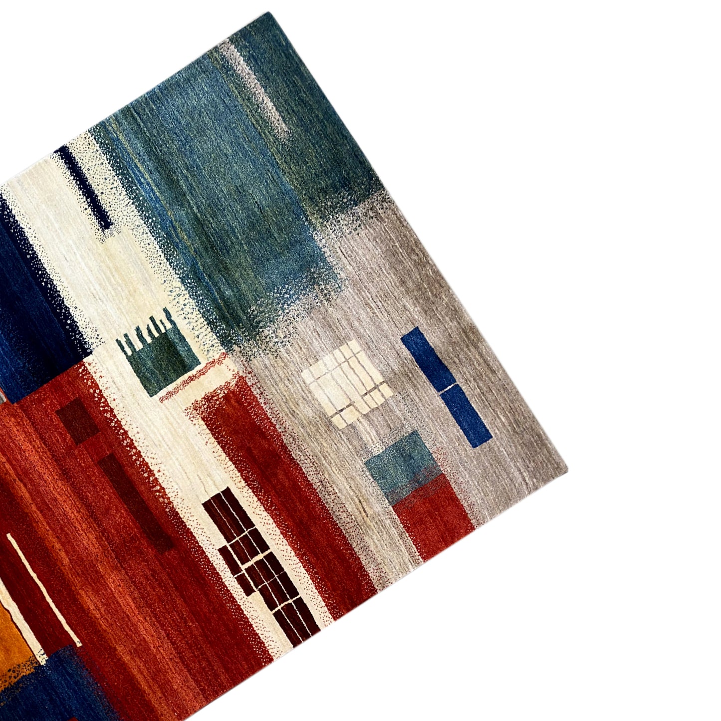 Gabbeh Exklusiver Teppich Blau 303x247 cm - German Carpet Shop