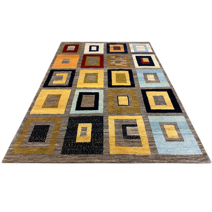 Gabbeh Exklusiver Teppich Grau 297x196 cm - German Carpet Shop