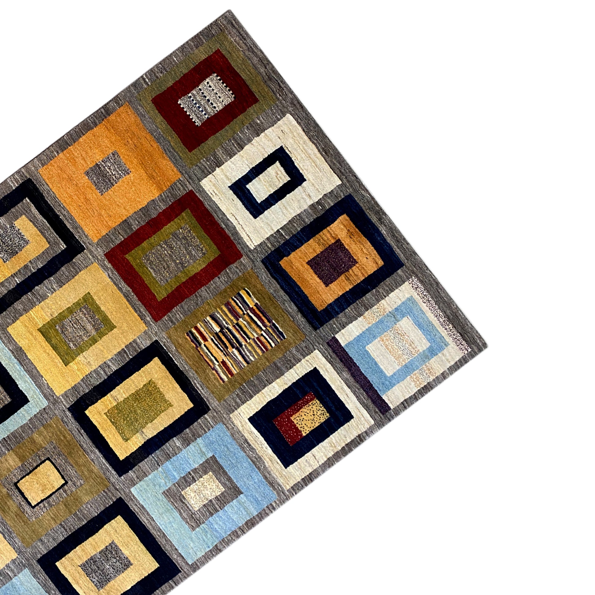 Gabbeh Exklusiver Teppich Grau 297x196 cm - German Carpet Shop