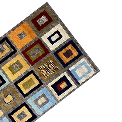 Gabbeh Exklusiver Teppich Grau 297x196 cm - German Carpet Shop