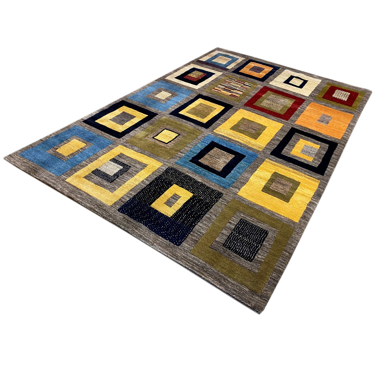 Gabbeh Exklusiver Teppich Grau 304x200 cm - German Carpet Shop