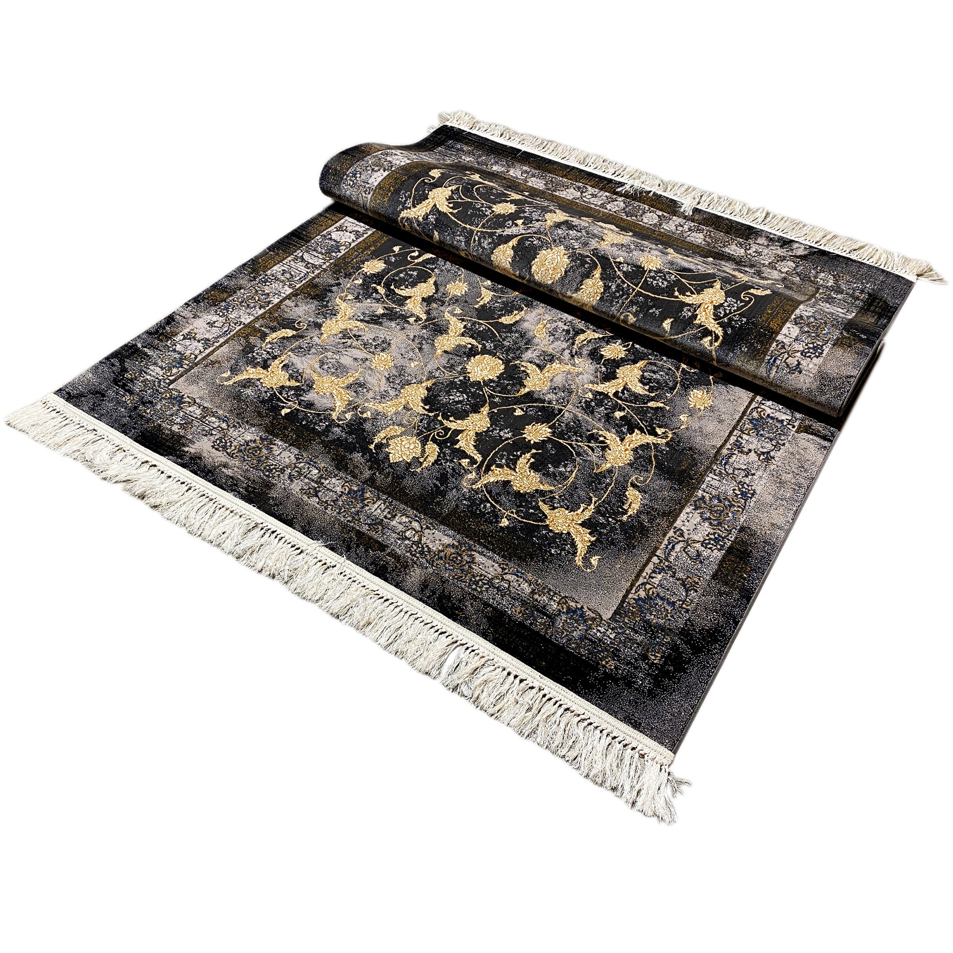 Detaillierte Nahaufnahme des florale Muster auf dem Teppich.