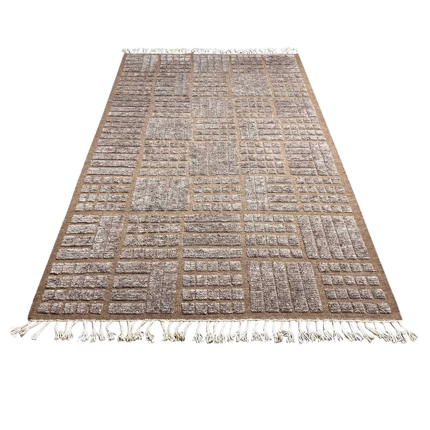  Brauner Berber-Wollteppich 260x165 cm - Geometrisches Muster - Premium Berber Teppich from German Carpet Shop - Just €449! Shop now at German Carpet Shop