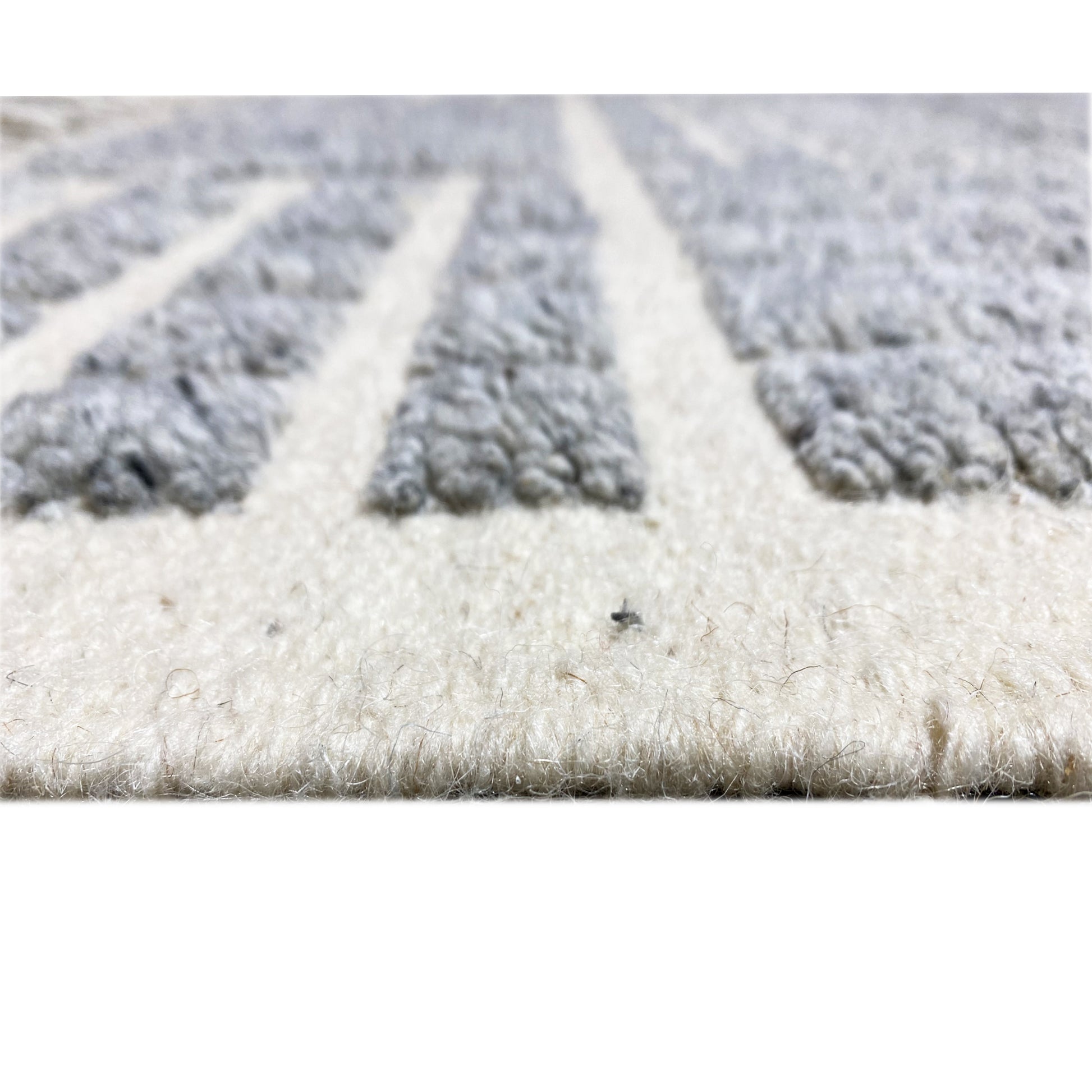 Grauer Berber-Wollteppich, 256x160 cm - Geometrisches Muster - German Carpet Shop