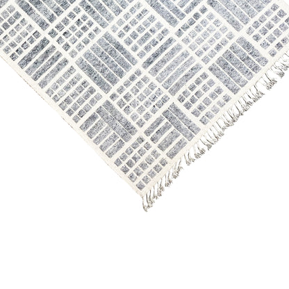 Grauer Berber-Wollteppich, 256x160 cm - Geometrisches Muster - German Carpet Shop