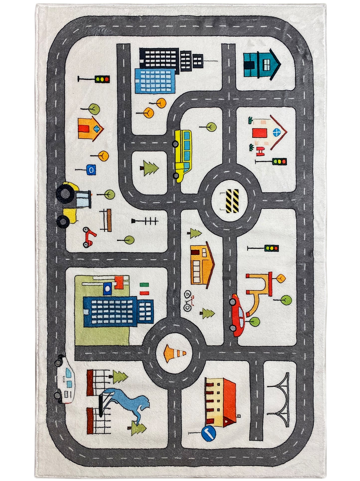 Children's Rug "Street", beige, 90 × 160 cm