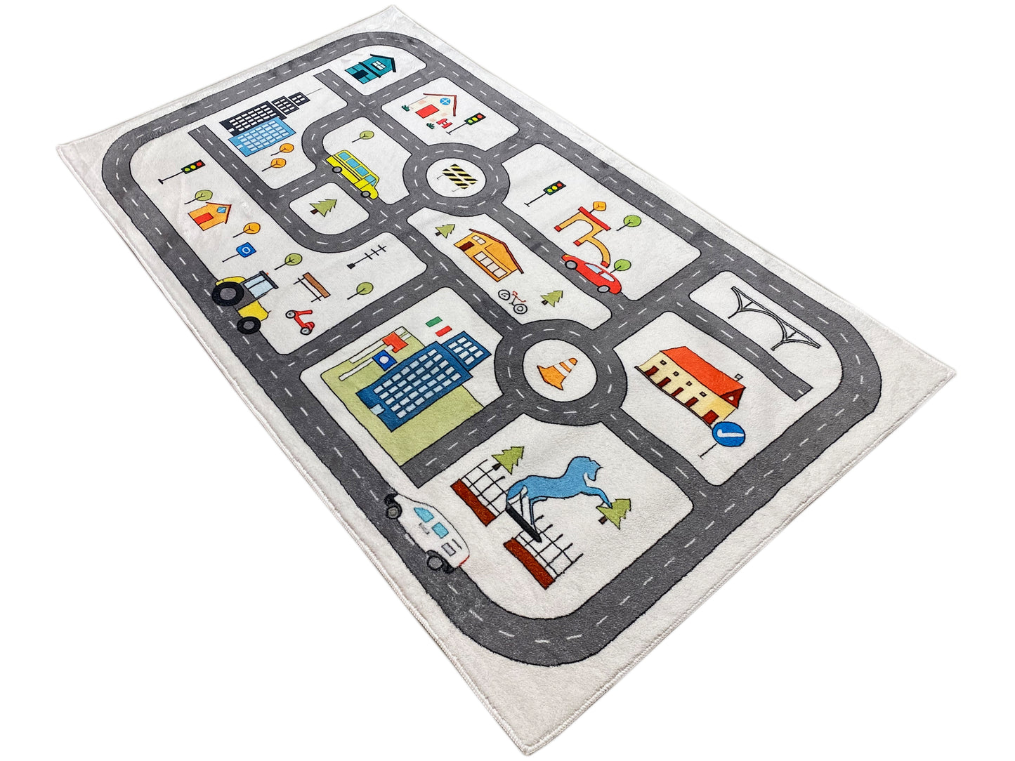 Children's Rug "Street", beige, 90 × 160 cm