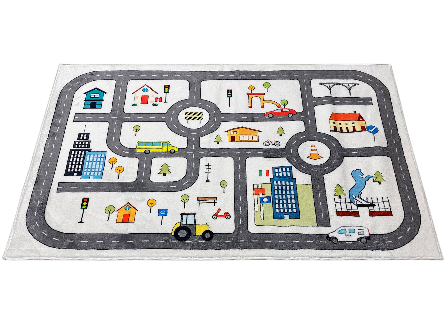 Children's Rug "Street", beige, 90 × 160 cm