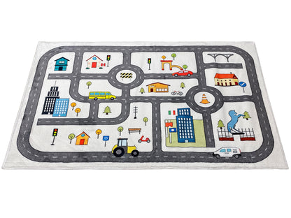 Children's Rug "Street", beige, 90 × 160 cm