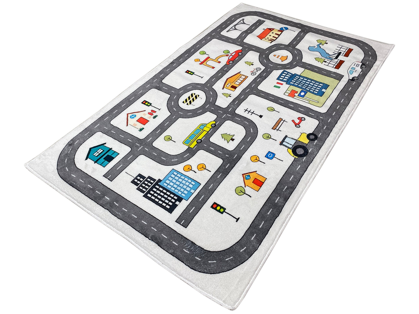 Children's Rug "Street", beige, 90 × 160 cm