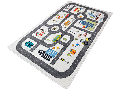 Children's Rug "Street", beige, 90 × 160 cm
