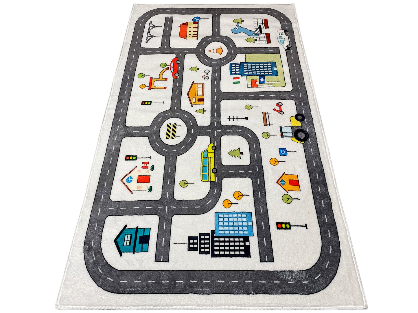 Children's Rug "Street", beige, 90 × 160 cm