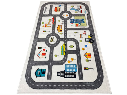 Children's Rug "Street", beige, 90 × 160 cm