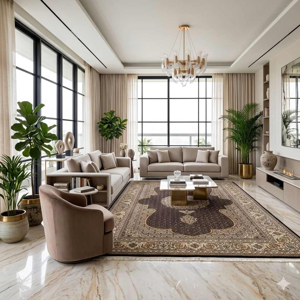 Indo Tabriz Rug - 298x198 cm