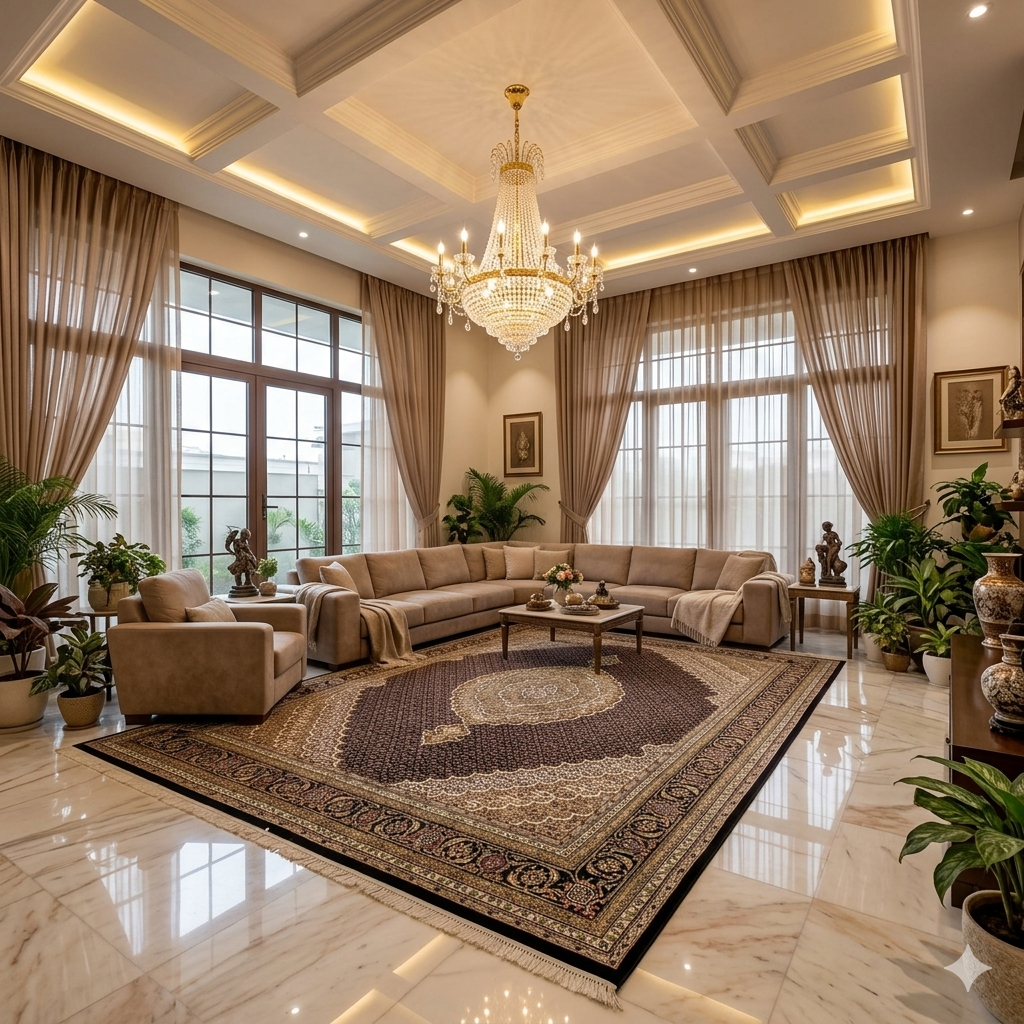 Indo Tabriz Rug - 302x243 cm