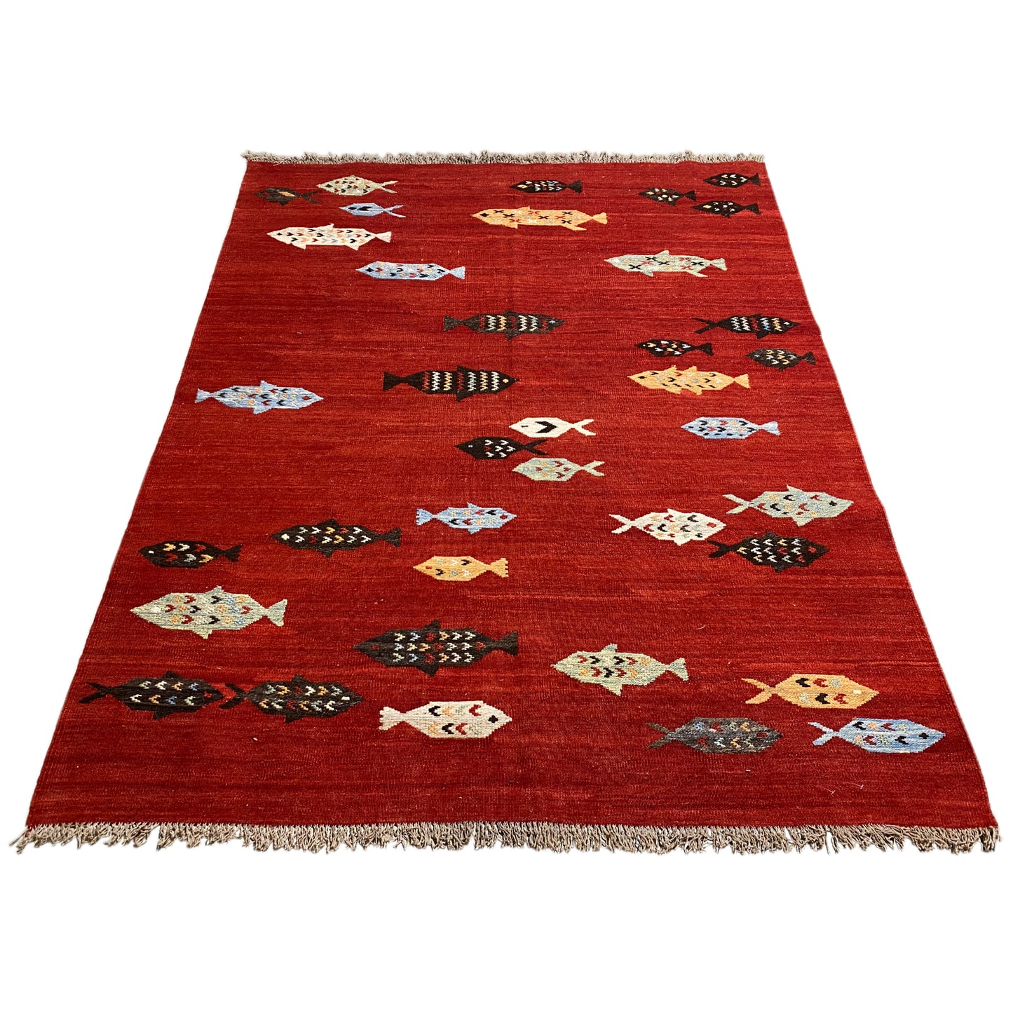 Roter Kelim Qashqai Teppich 191x153 cm - German Carpet Shop