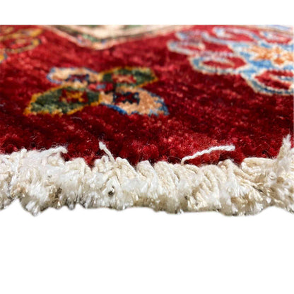 Khorjin-Teppich, Rot & Blau, 180x180 cm - German Carpet Shop