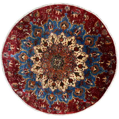 Khorjin Wollteppich, Rot & Blau, 203x203 cm - German Carpet Shop