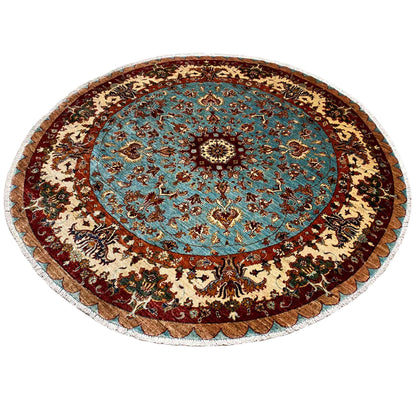 Runder Khorjin-Wollteppich, 202x197 cm - German Carpet Shop