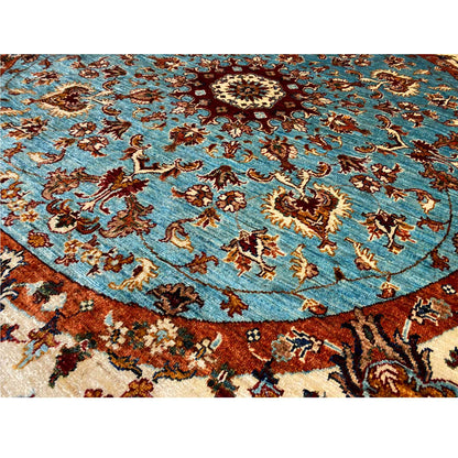 Runder Khorjin-Wollteppich, 202x197 cm - German Carpet Shop