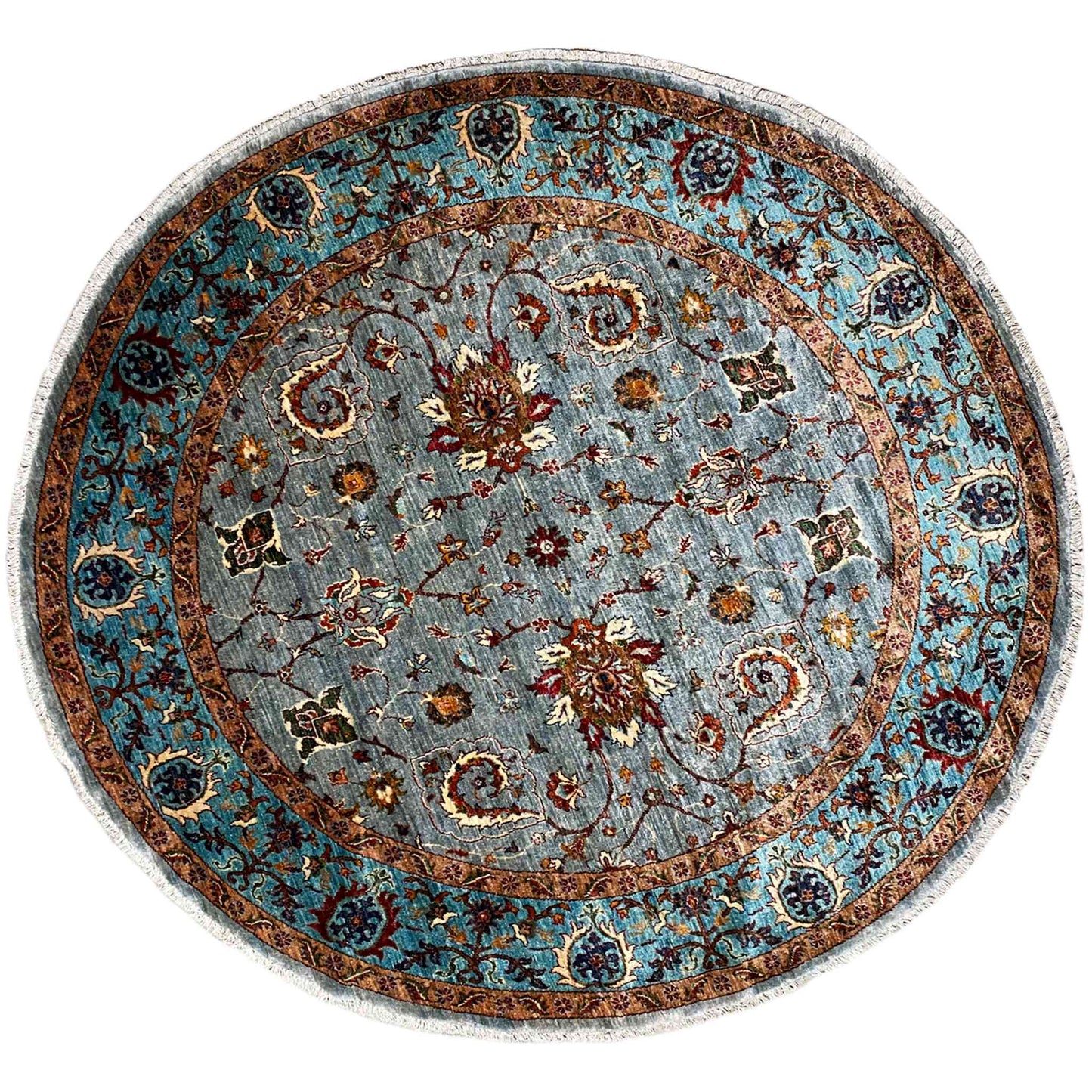 Runder Khorjin-Wollteppich, 207x205 cm - German Carpet Shop
