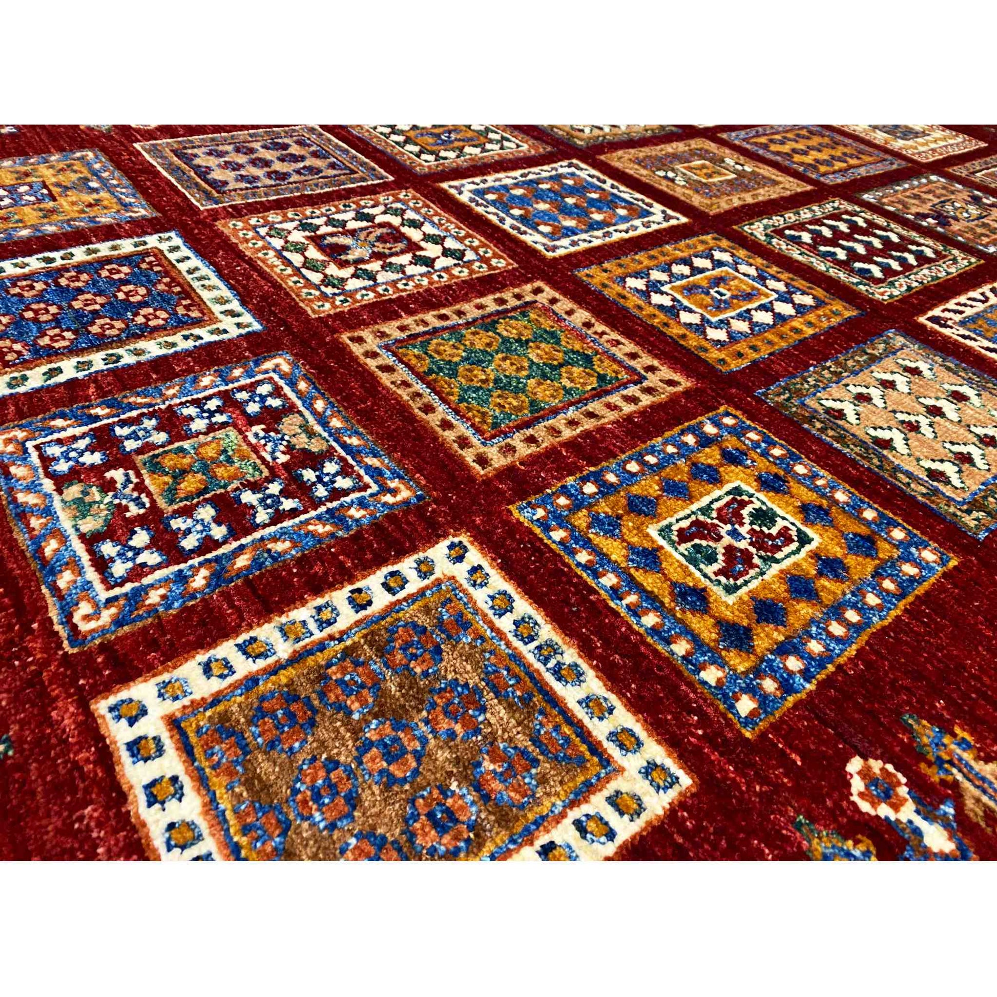 Afghanischer Khorjin Wollteppich, Tiefrot, 155x107 cm - German Carpet Shop