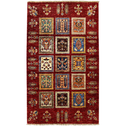 Afghanischer Khorjin Wollteppich, Tiefrot, 156x94 cm - German Carpet Shop