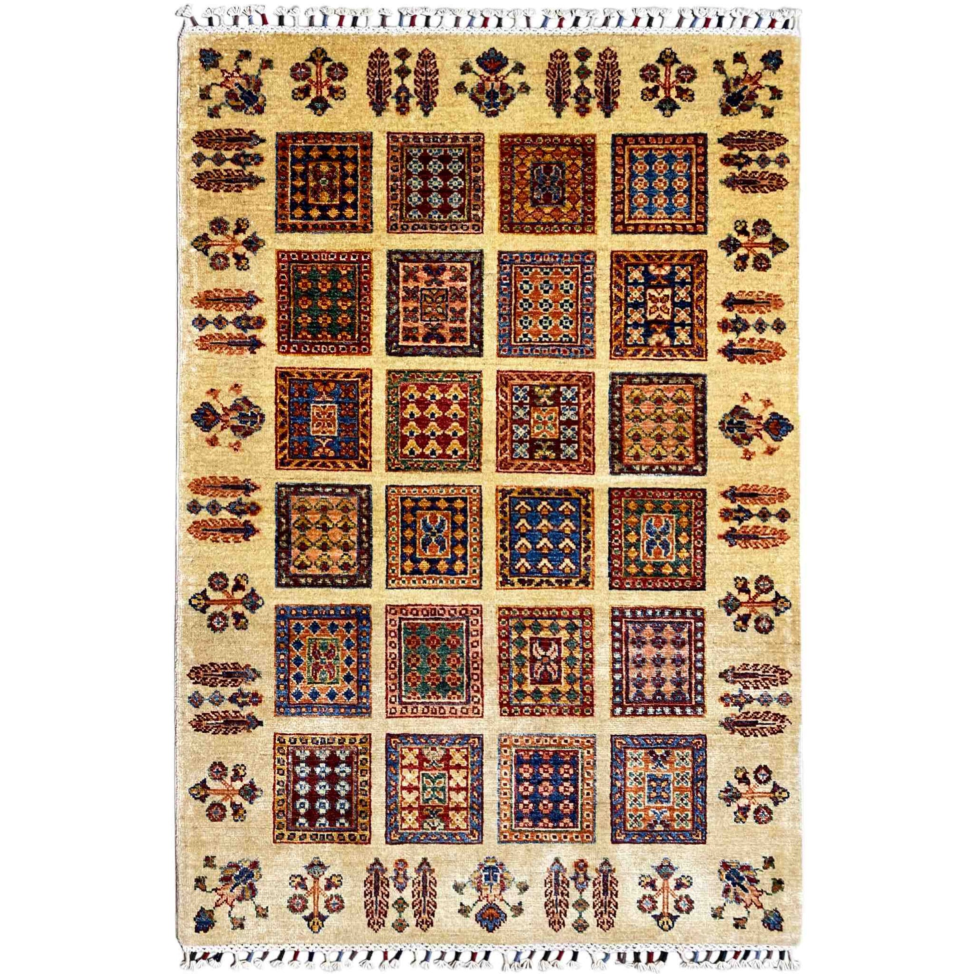 Afghan Khorjin Teppich, Beige, 152x106 cm - German Carpet Shop