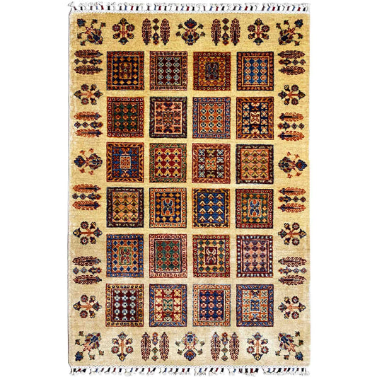 Afghan Khorjin Teppich, Beige, 152x106 cm - German Carpet Shop