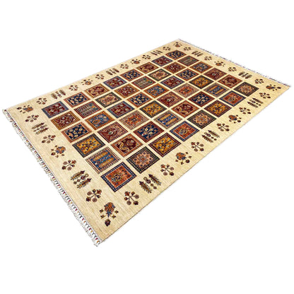 Afghan Khorjin Teppich, Beige, 261x182 cm - German Carpet Shop