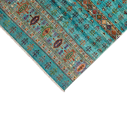  Afghan Khorjin Teppich, Teal, 201x153 cm - Premium Khorjin Teppiche from German Carpet Shop - Just €990! Shop now at German Carpet Shop