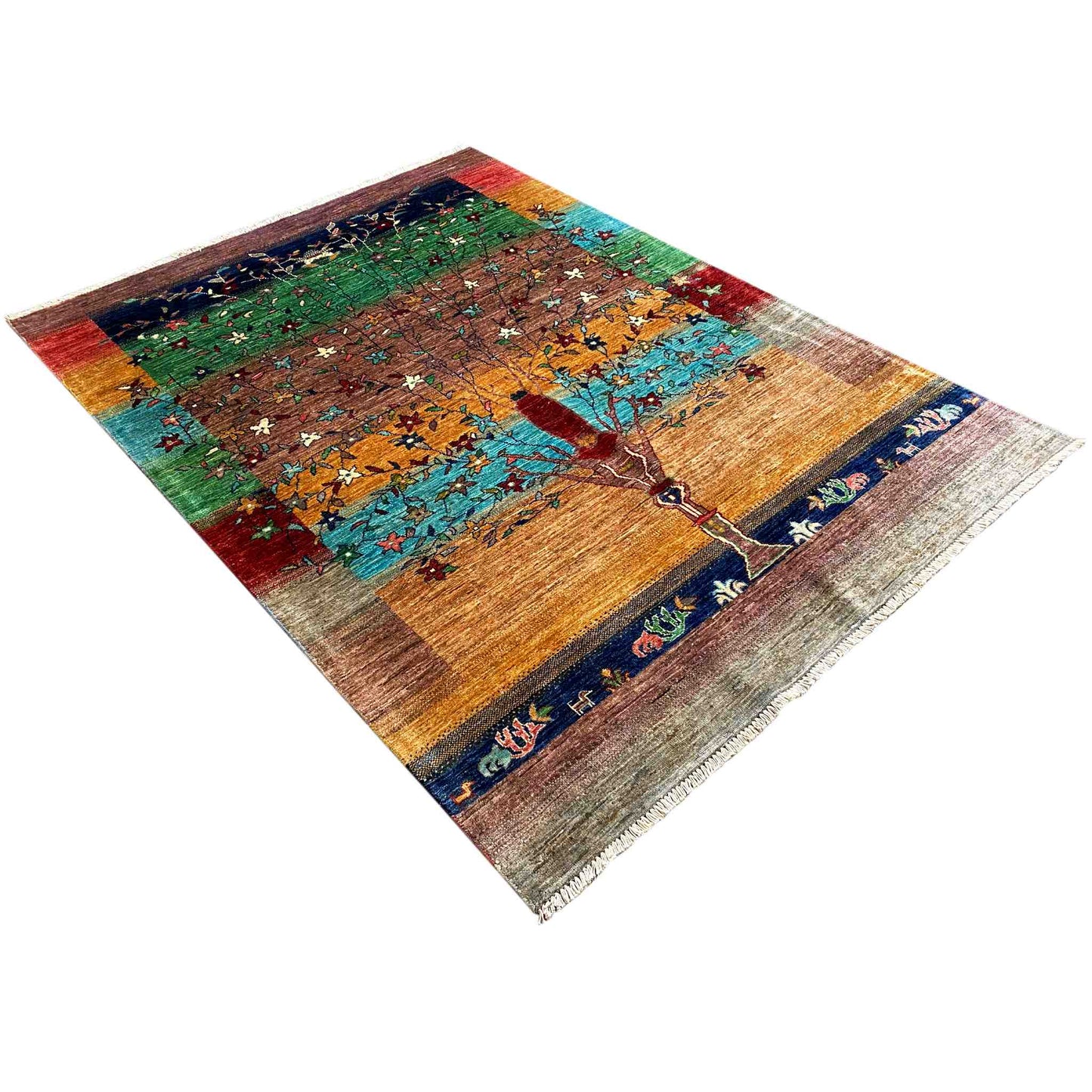 Afghan Khorjin Teppich, Mehrfarbig, 209x157 cm - German Carpet Shop