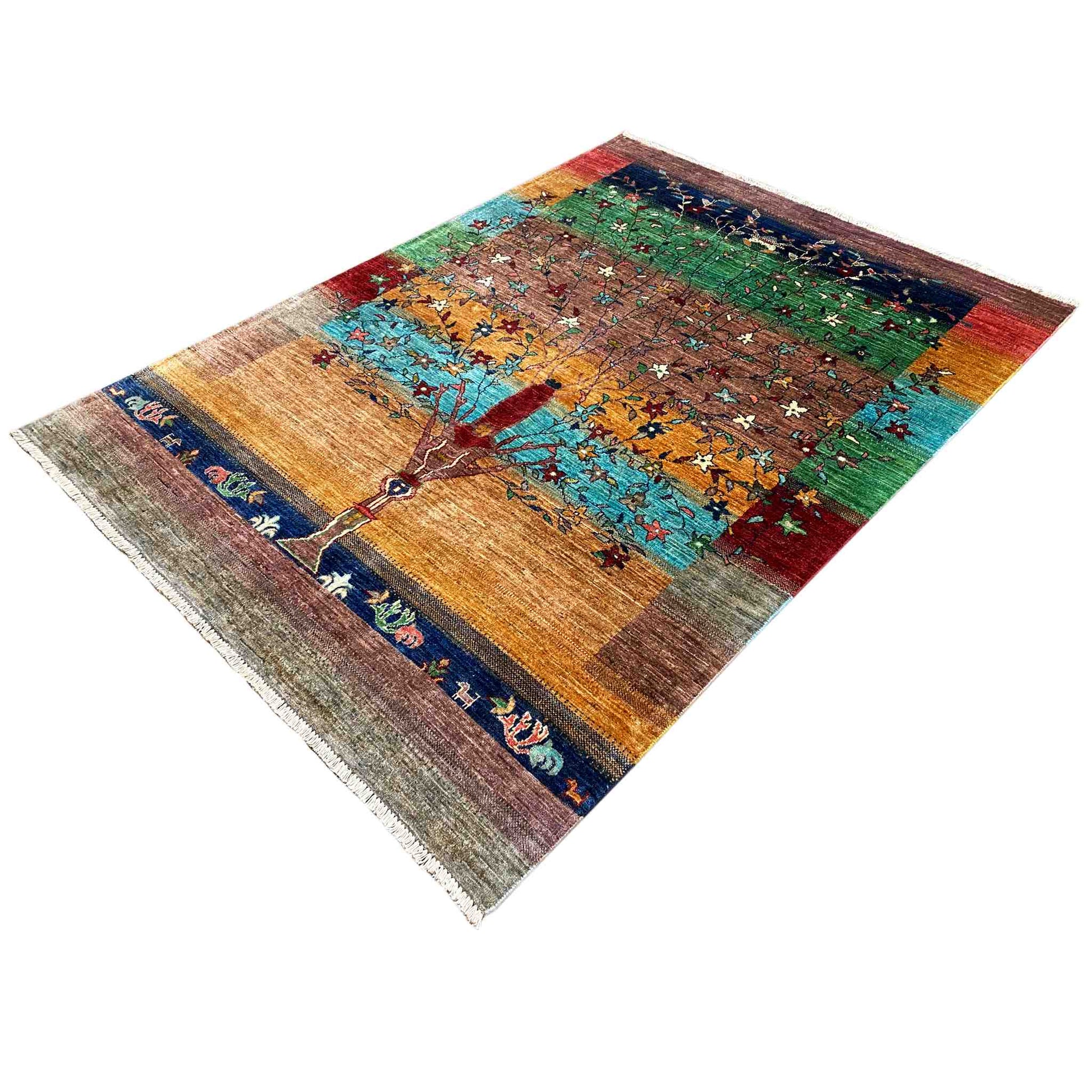 Afghan Khorjin Teppich, Mehrfarbig, 209x157 cm - German Carpet Shop