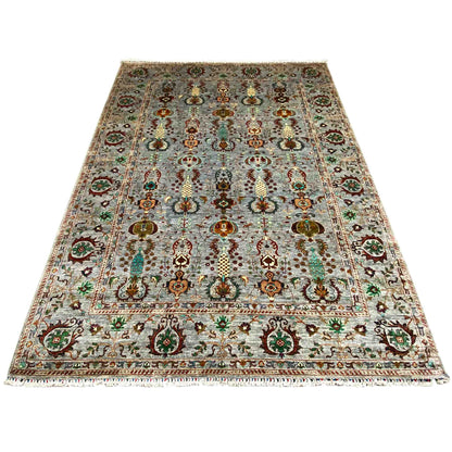  Afghan Khorjin Teppich – Grau, 348x254 cm - Premium Khorjin Teppiche from German Carpet Shop - Just €2759! Shop now at German Carpet Shop