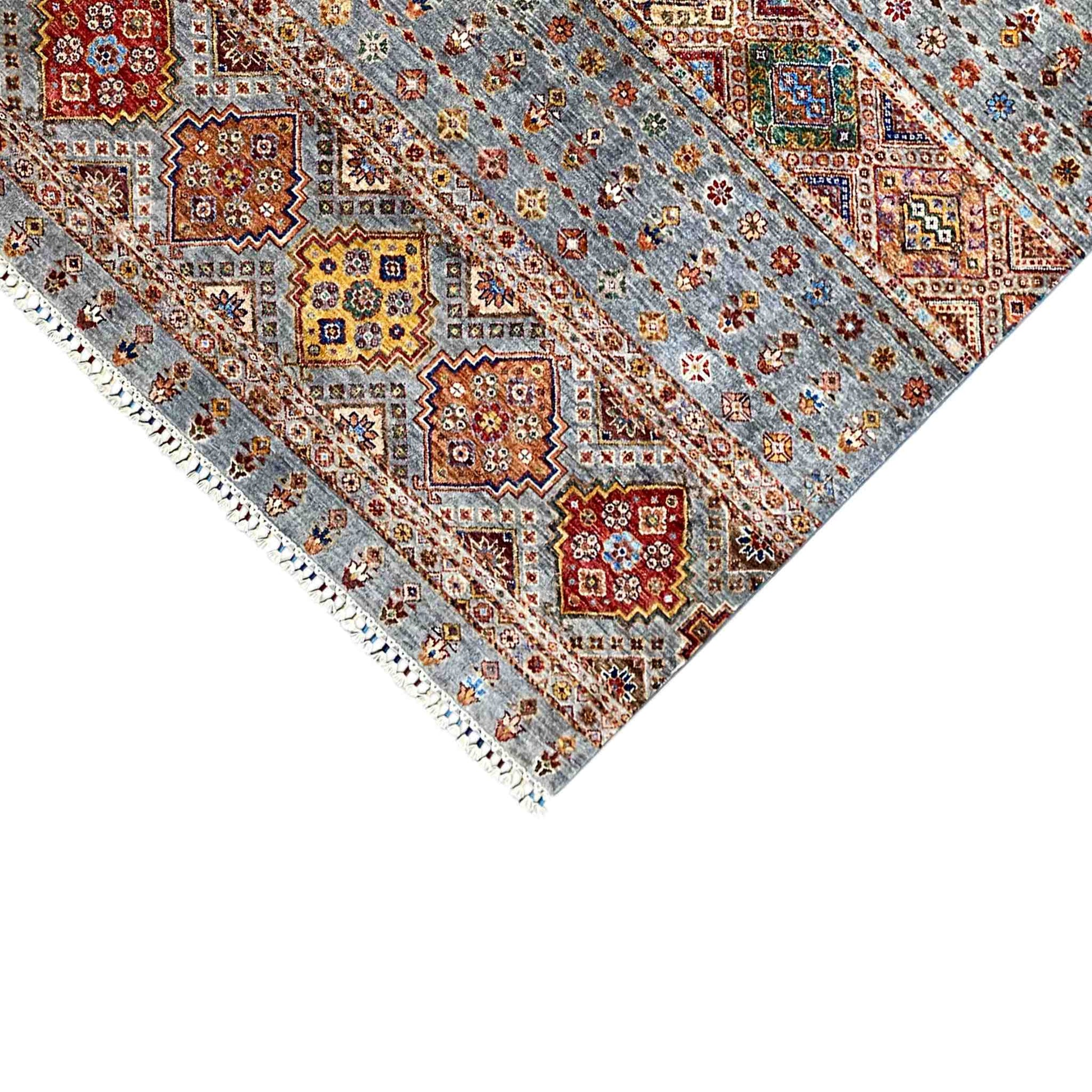 Khorjin-Teppich - Geometrisches Stammesdesign, 217x162 cm - German Carpet Shop