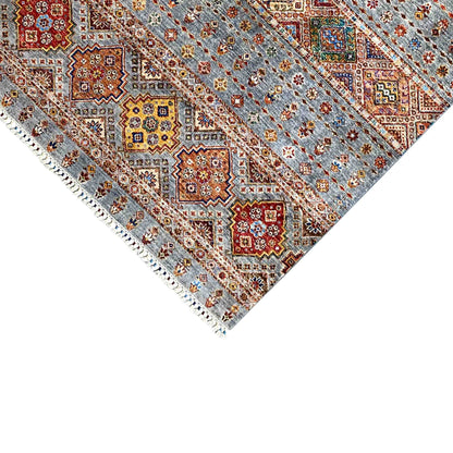 Khorjin-Teppich - Geometrisches Stammesdesign, 217x162 cm - German Carpet Shop