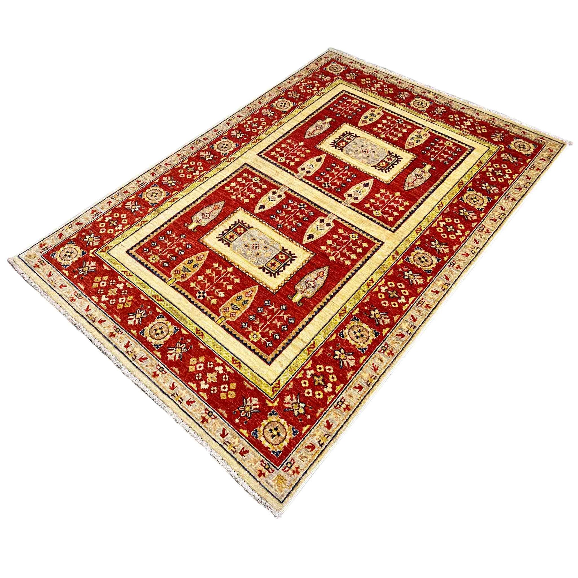 Khorjin-Teppich - Rustikaler Charme & Stammes-Eleganz, 182x119 cm - German Carpet Shop