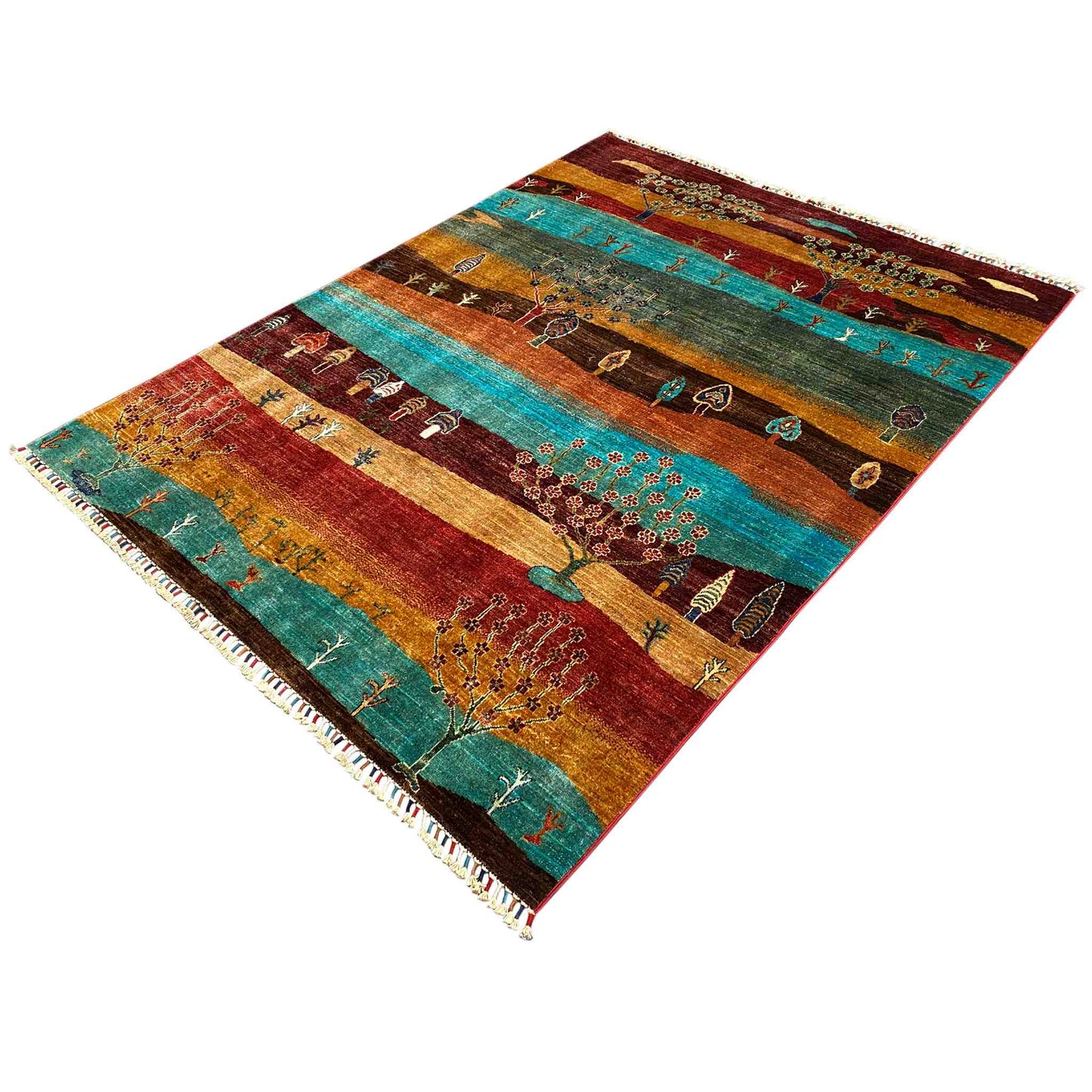 Khorjin-Teppich - Landschafts- und Lebensbaum-Design, 204x157 cm - German Carpet Shop