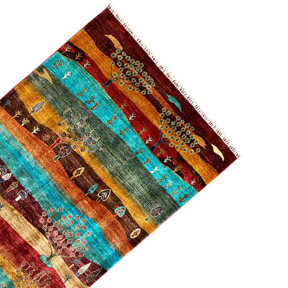 Khorjin-Teppich - Landschafts- und Lebensbaum-Design, 204x157 cm - German Carpet Shop