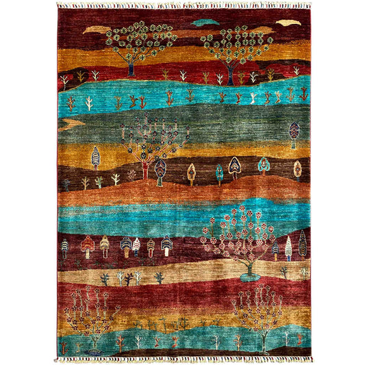 Khorjin-Teppich - Landschafts- und Lebensbaum-Design, 204x157 cm - German Carpet Shop