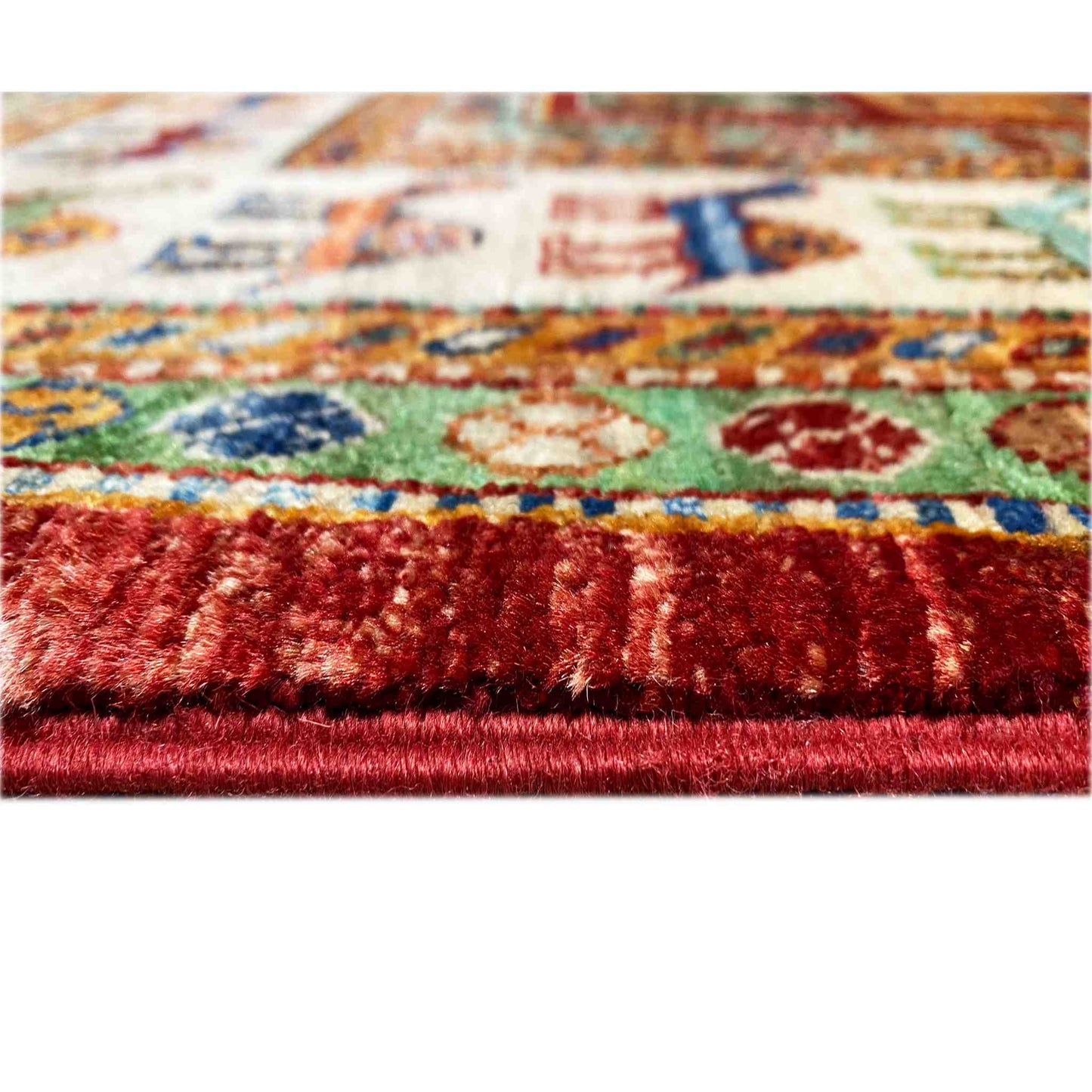Khorjin-Teppich - Kamelmotiv & Stammesstreifen, 203x153 cm - German Carpet Shop