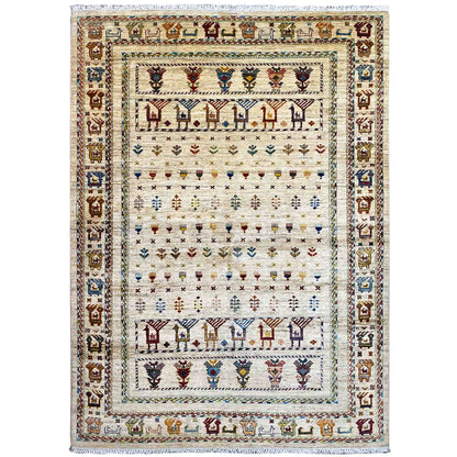 Khorjin Teppich - Helle Eleganz & Stammesmotive, 207x157 cm - German Carpet Shop