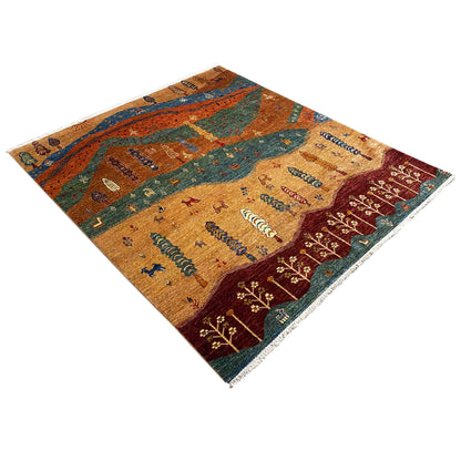 Khorjin Teppich - Verzaubertes Landschaftsdesign, 202x177 cm - German Carpet Shop