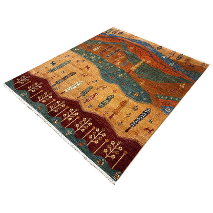 Khorjin Teppich - Verzaubertes Landschaftsdesign, 202x177 cm - German Carpet Shop