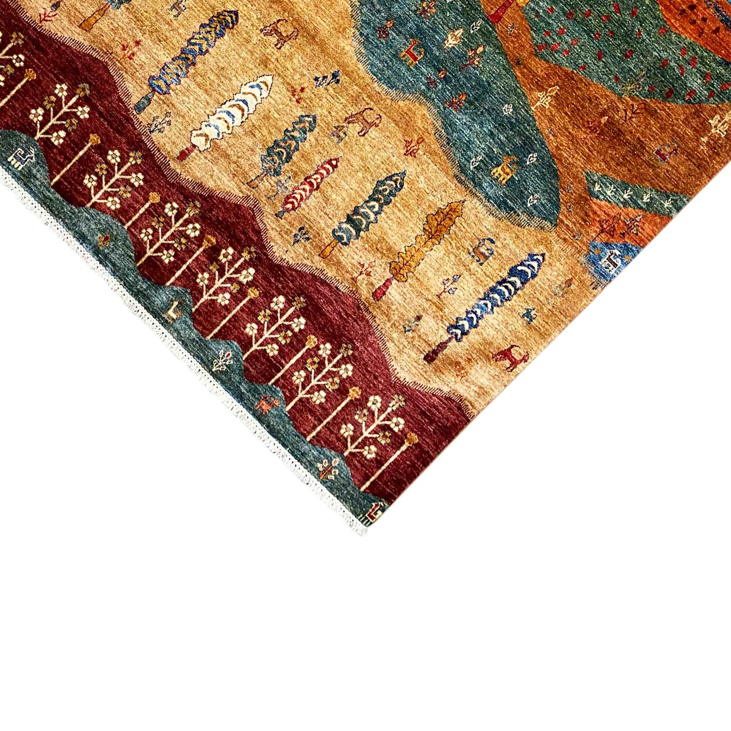 Khorjin Teppich - Verzaubertes Landschaftsdesign, 202x177 cm - German Carpet Shop