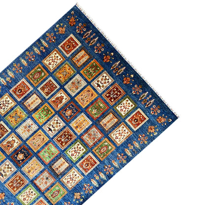 Khorjin Teppich - Paneeldesign, Tiefblaue Eleganz, 290x254 cm - German Carpet Shop