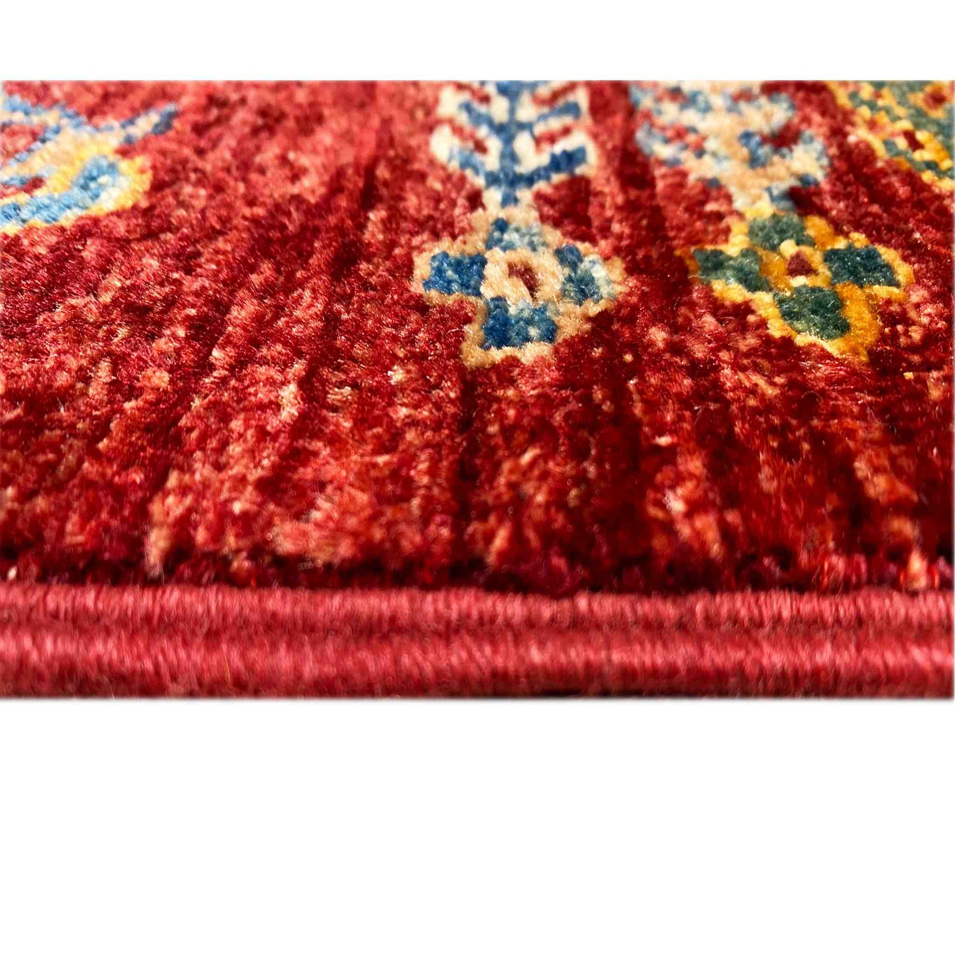 Khorjin Teppich - Rotes Paneeldesign, Komplizierte Motive, 214x160 cm - German Carpet Shop